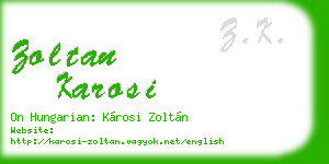 zoltan karosi business card