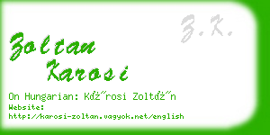 zoltan karosi business card